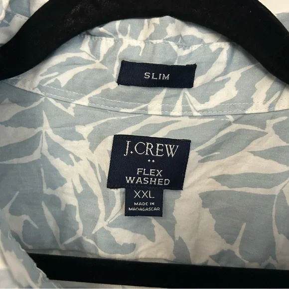 J. Crew Men's Flex Washed Slim Fit Light Blue Button Down Short Sleeve Shirt XXL - Picture 5 of 9